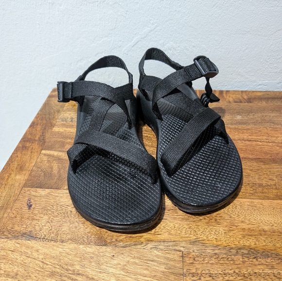 CHACO Classic Z / Cloud Z1 Sport Water Hiking Sandals - Solid Black - women's 7 - Picture 2 of 8